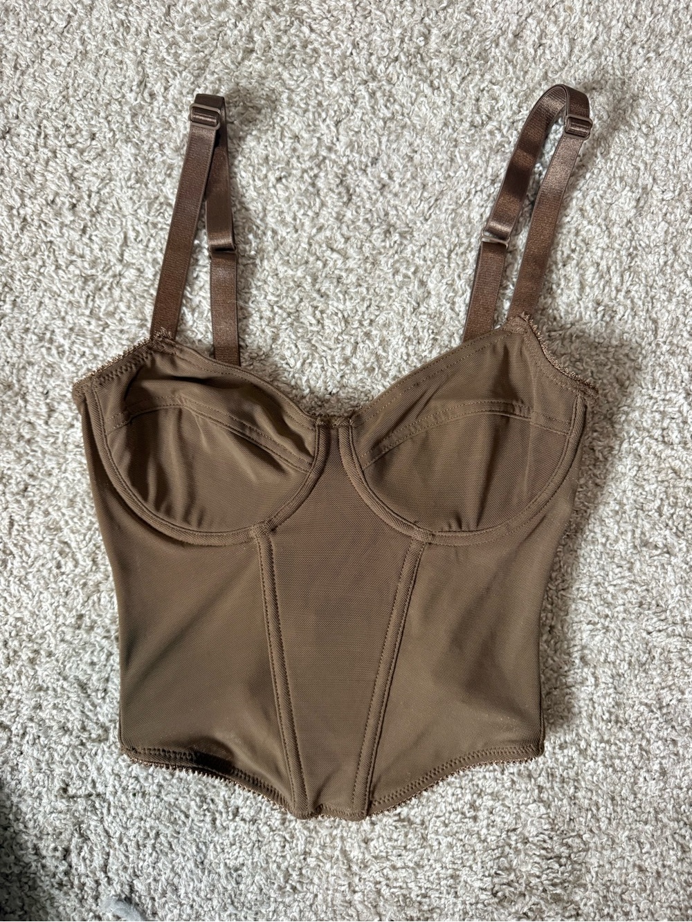 Brown Bustier Crop Top